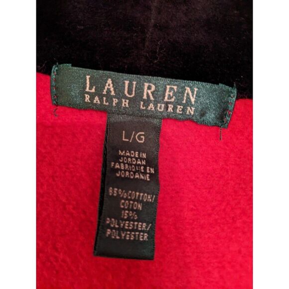 LAUREN RALPH LAUREN Cotton/Poly Jacket Velour Shawl Collar Sz L - Picture 7 of 12